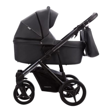Bebetto Pascal Premium Class Dark 02 kolor czarny ekoskóra wózek 2w1
